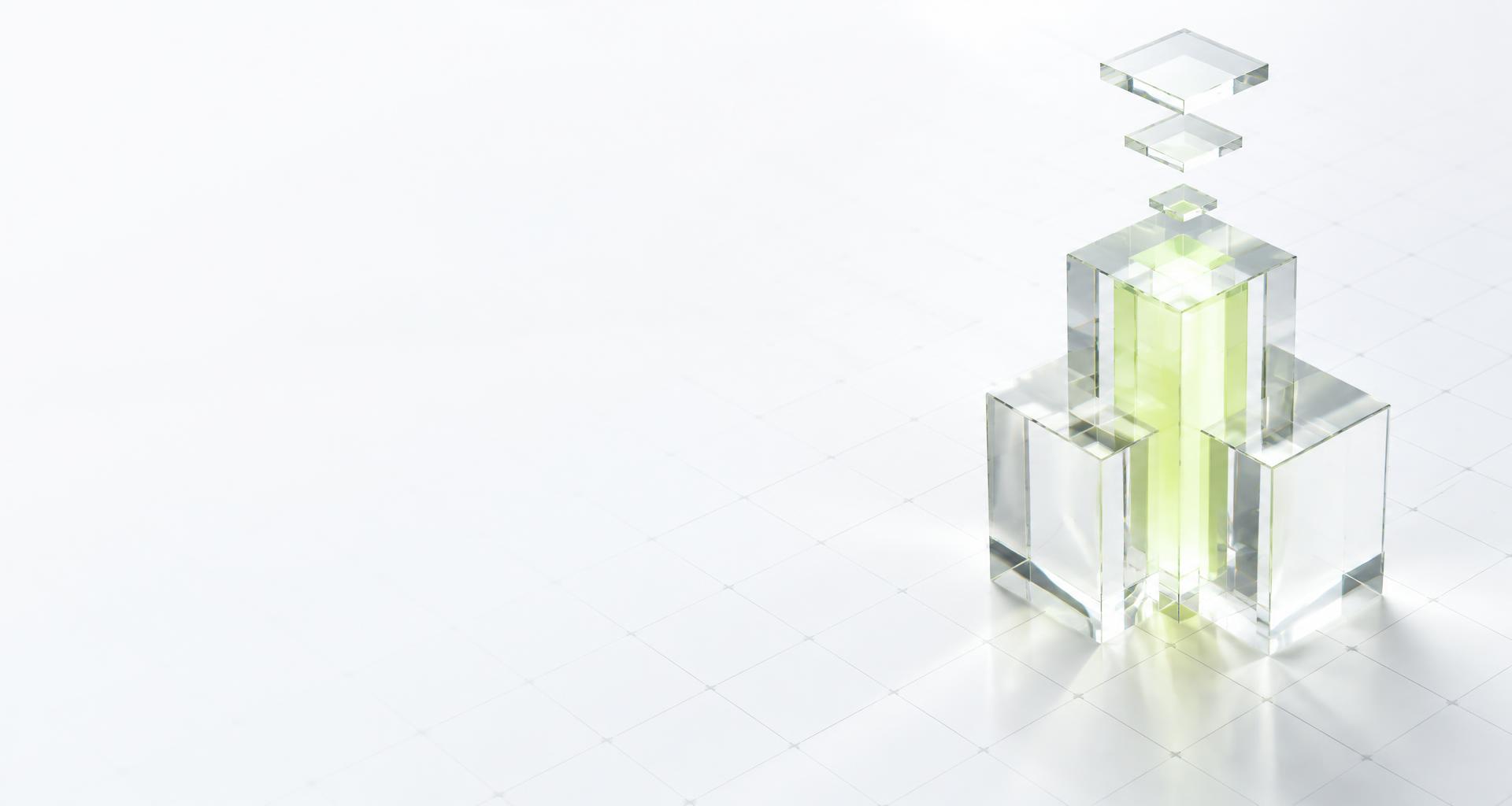 Precision glass architecture with a luminous core